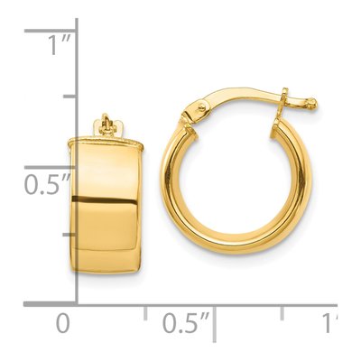10K Yellow Gold 14mm Hoop Earrings – view 5