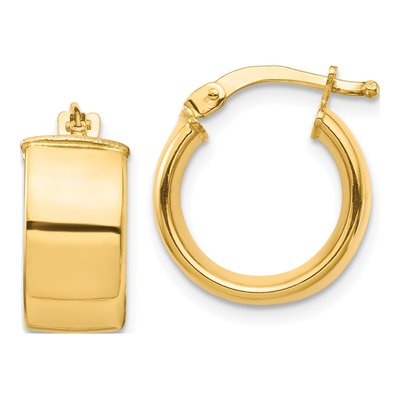 10K Yellow Gold 14mm Hoop Earrings