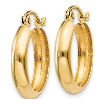 10K Yellow Gold 14mm Hoop Earrings – view 3