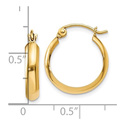 10K Yellow Gold 14mm Hoop Earrings – view 5
