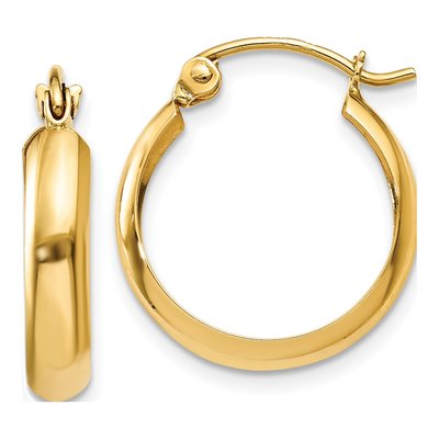 10K Yellow Gold 14mm Hoop Earrings
