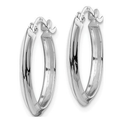 10K White Gold 20mm Hoop Earrings – view 3