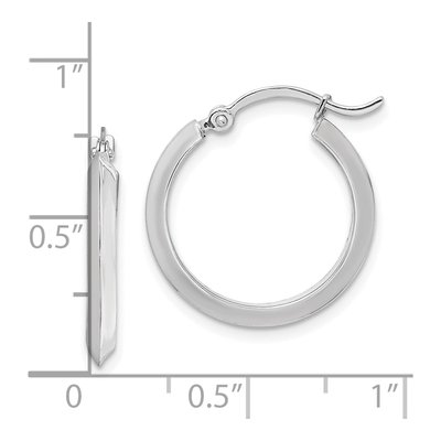 10K White Gold 20mm Hoop Earrings – view 5