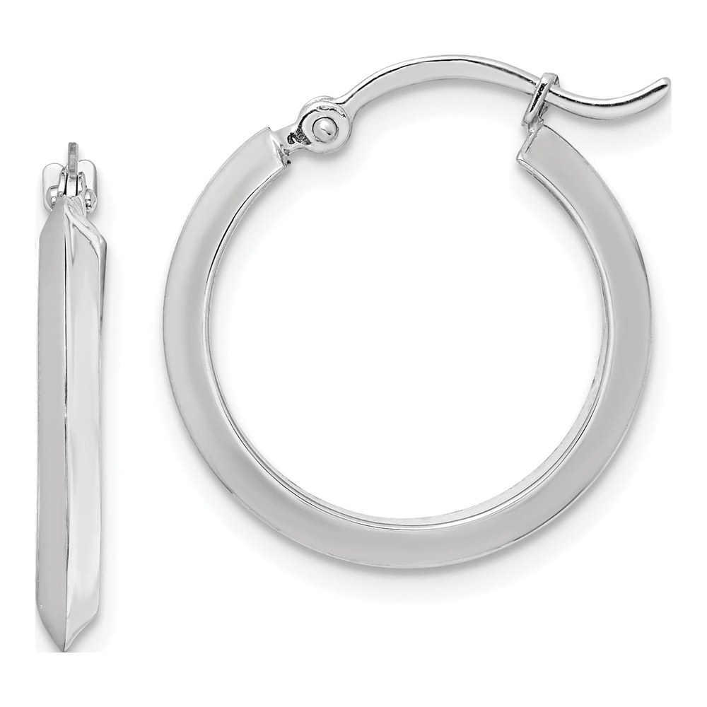 10K White Gold 20mm Hoop Earrings