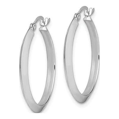 10K White Gold 25mm Hoop Earrings – view 3