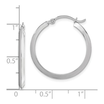10K White Gold 25mm Hoop Earrings – view 5