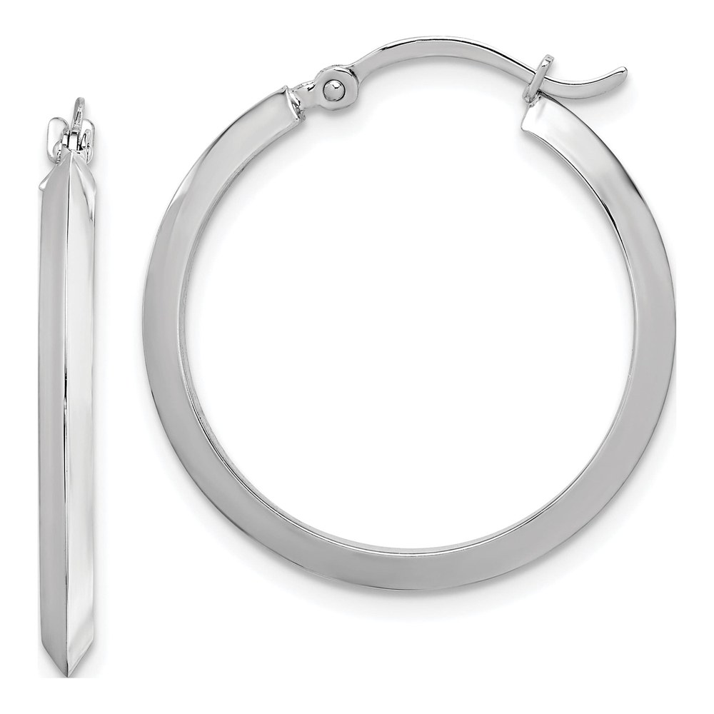10K White Gold 25mm Hoop Earrings