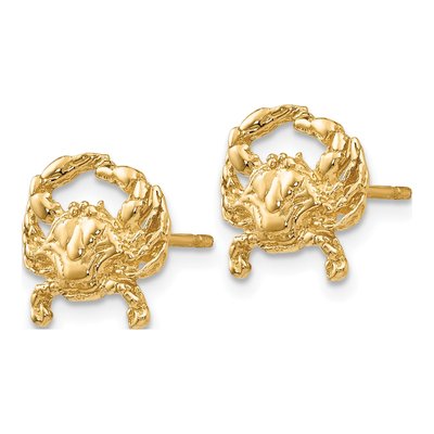 10K Yellow Gold Crab Stud Earrings – view 3