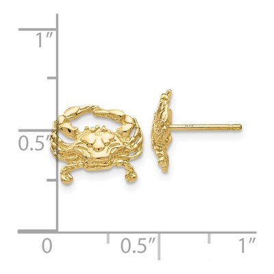 10K Yellow Gold Crab Stud Earrings – view 4