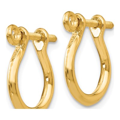 10K Yellow Gold Shackle Link Dangle Earrings – view 3