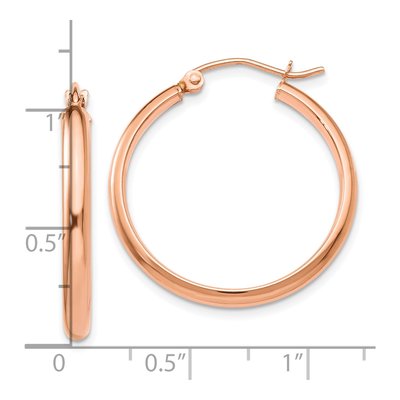 10K Rose Gold 25mm Hoop Earrings – view 5