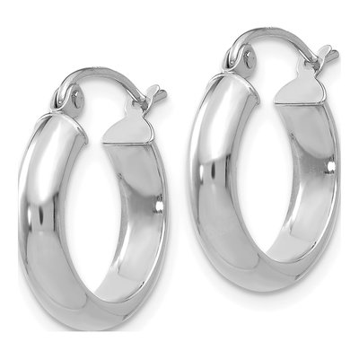 10K White Gold 19mm Hoop Earrings – view 2