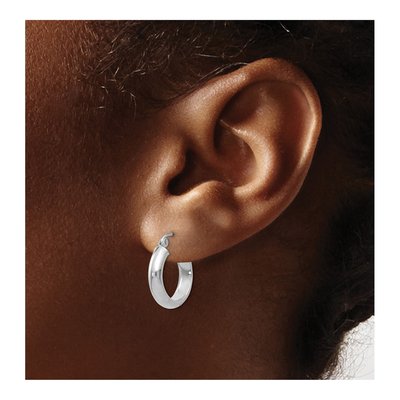 10K White Gold 19mm Hoop Earrings – view 3