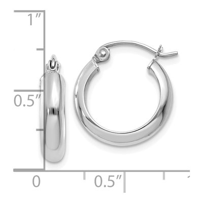10K White Gold 19mm Hoop Earrings – view 4