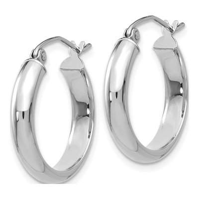 10K White Gold 20mm Hoop Earrings – view 2