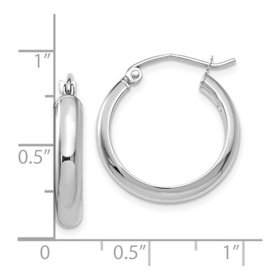 10K White Gold 20mm Hoop Earrings – view 4