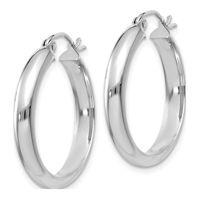 10K White Gold 26mm Hoop Earrings – view 2