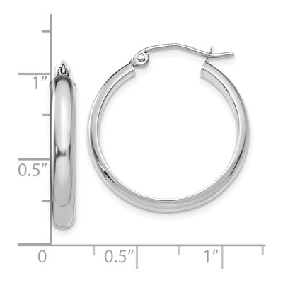 10K White Gold 26mm Hoop Earrings – view 4