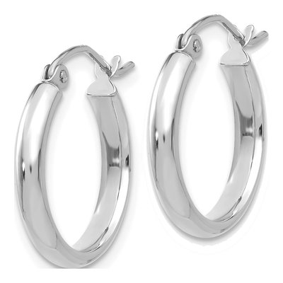 10K White Gold 21mm Hoop Earrings – view 3