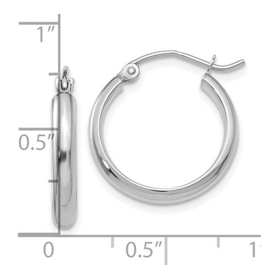 10K White Gold 21mm Hoop Earrings – view 5
