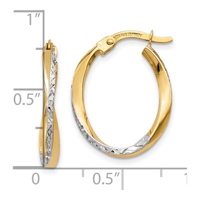 10K Yellow Gold 17mm Oval Hoop Earrings – view 5