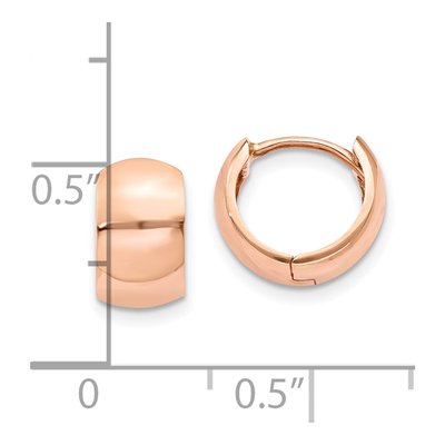 10K Rose Gold 9.75mm Round Huggie Hoop Earrings – view 4
