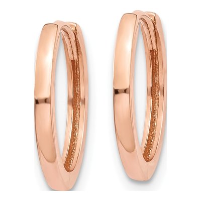 10K Rose Gold 13mm Huggie Hoop Earrings – view 2