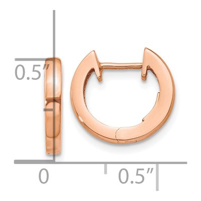 10K Rose Gold 13mm Huggie Hoop Earrings – view 5