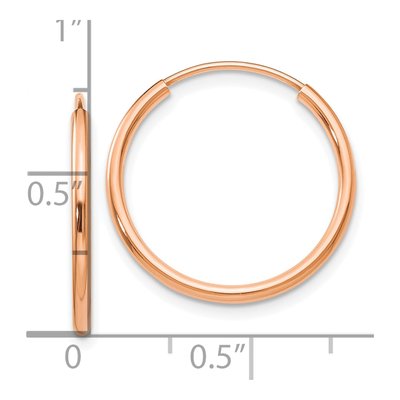 10K Rose Gold 18mm Endless Tube Hoop Earrings – view 5
