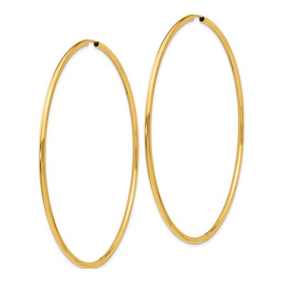 10K Yellow Gold 70mm Endless Hoop Earrings – view 3