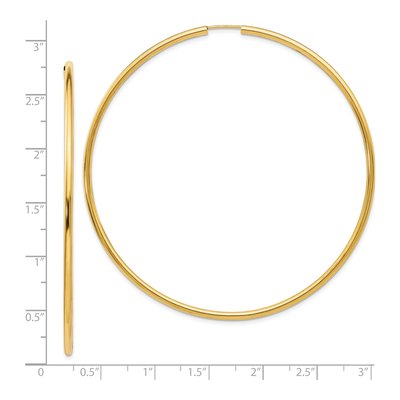 10K Yellow Gold 70mm Endless Hoop Earrings – view 5