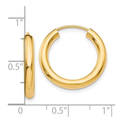 10K Yellow Gold 20mm Endless Tube Hoop Earrings – view 5