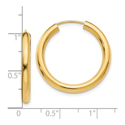 10K Yellow Gold 25mm Endless Tube Hoop Earrings – view 5