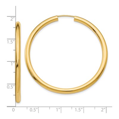 10K Yellow Gold 45mm Endless Tube Hoop Earrings – view 5