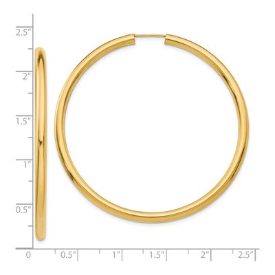 10K Yellow Gold 55mm Endless Tube Hoop Earrings – view 5