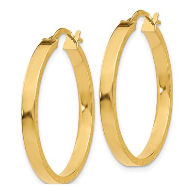 10K Yellow Gold 32mm Diamond-Cut Large Hoop Earrings – view 3