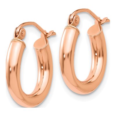 10K Rose Gold 15mm Hoop Earrings – view 3
