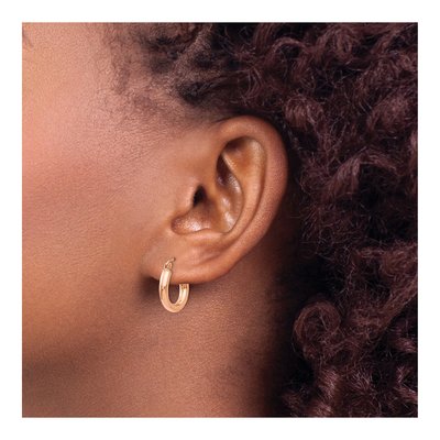 10K Rose Gold 15mm Hoop Earrings – view 4