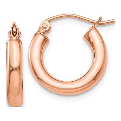 10K Rose Gold 15mm Hoop Earrings