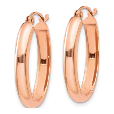 10K Rose Gold Half-Round Hoop Earrings – view 2