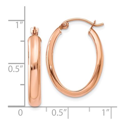 10K Rose Gold Half-Round Hoop Earrings – view 4