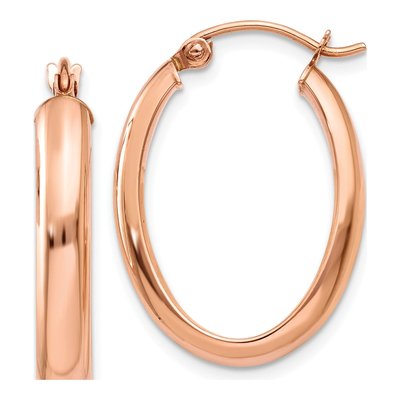 10K Rose Gold Half-Round Hoop Earrings