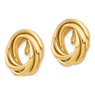 10K Yellow Gold Love Knot Stud Earrings – view 3