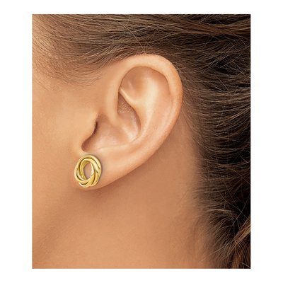 10K Yellow Gold Love Knot Stud Earrings – view 4