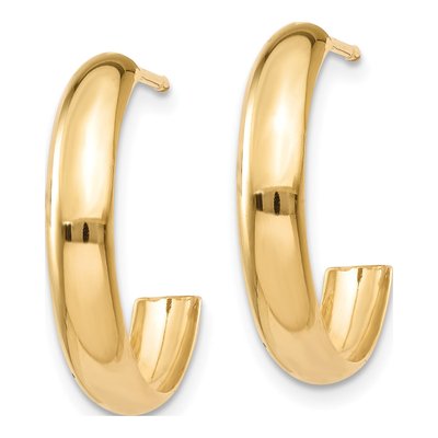 10K Yellow Gold 17mm J- Hoop Earrings – view 3