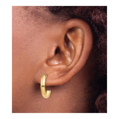 10K Yellow Gold 17mm J- Hoop Earrings – view 4