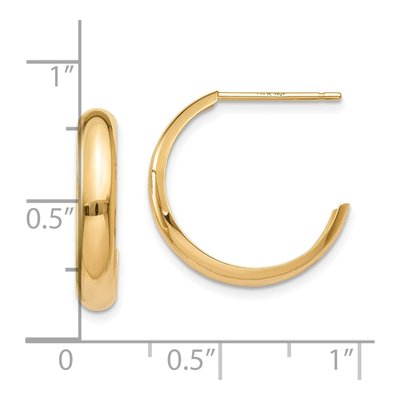10K Yellow Gold 17mm J- Hoop Earrings – view 5