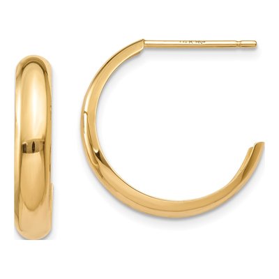 10K Yellow Gold 17mm J- Hoop Earrings