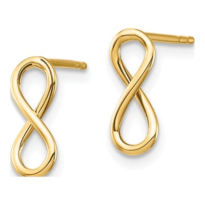 10K Yellow Gold Infinity Dangle Earrings – view 3