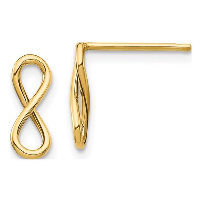 10K Yellow Gold Infinity Dangle Earrings